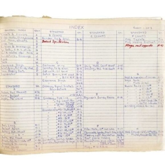 1959 Railroad Bangor Aroostook Original Blueprint 10 Turnout Crossover A6 DWDD11 - Picture 4 of 5